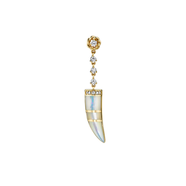 MOTHER OF PEARL HORN EARRING