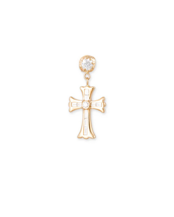 BAGUETTE CROSS EARRINGS